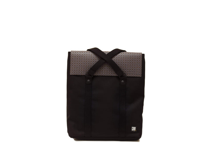 Sac à dos cabas transformable au style unisexe urbain, graphique épuré, Anthracite, version sac à dos devant